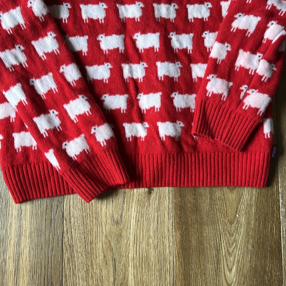 Rowing Blazers Warm & Wonderful Red 100% Wool Diana Fitted Sheep Sweater XL - Picture 8 of 13